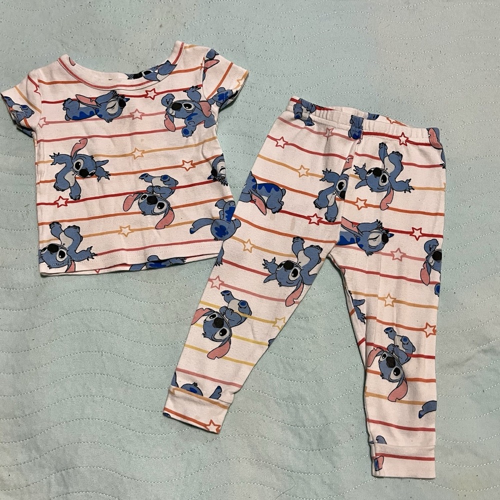 Lilo and Stitch Pajamas 2T Toddler Girls Cotton PJ Set SNUG-FIT Shirt Pants GUC